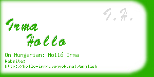 irma hollo business card